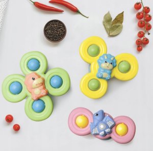 OEM Fidget Spinner z przyssawką , Sensoryczna zabawka do Kąpieli - Dinozaury 3 sztuki 6