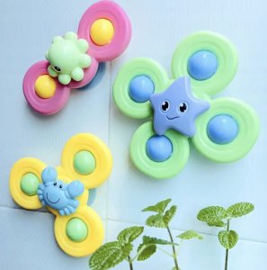 Fidget Spinner z przyssawką , Sensoryczna zabawka do Kąpieli - Zwierzęta Oceanu 3 sztuki 6