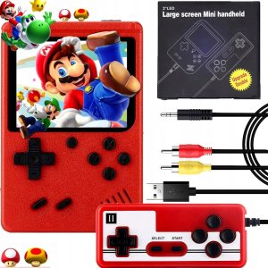 Konsola Retro Mini 400 Gier, przenośna + PAD dla dwóch graczy 7