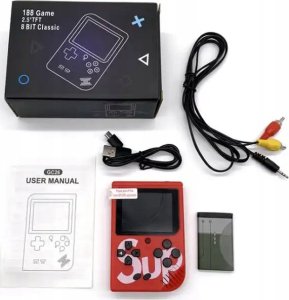 Konsola Retro Mini 400 Gier, przenośna Czerwona 18