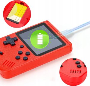 Konsola Retro Mini 400 Gier, przenośna Czerwona 26