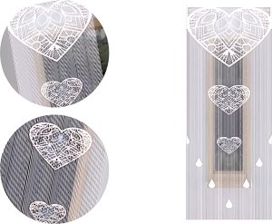 Firanka Trzy Serca 50 x 165 cm DomoweTekstylia | WN63TS 165 1