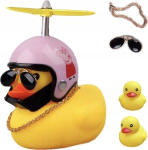 Lampka rowerowa, dzwonek kaczuszka w kasku - Świnka Peppa 1
