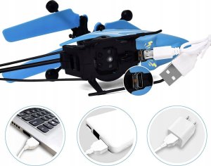 Helikopter Zdalnie Sterowany, Śmigłowiec z Pilotem - Niebieski 3