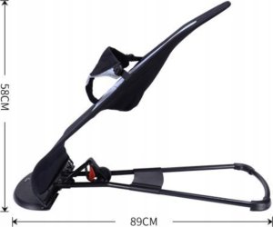 Leżaczek bujaczek dla niemowląt składany + Zabawka - czarny 3