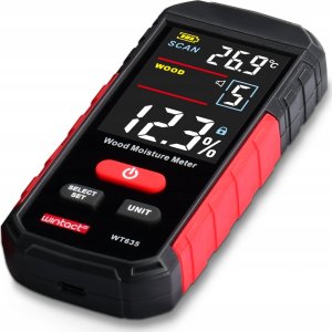 BEZINWAZYJNY WILGOTNOŚCIOMIERZ INDUKCYJNY DREWNA MAT. BUDOWLANYCH TERMOMETR 12