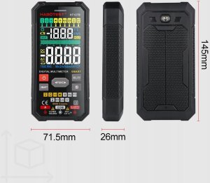 Habotest CYFROWY MULTIMETR UNIWERSALNY TRUE RMS NCV TERMOPARA PRZEWODY ETUI BATERIE 13