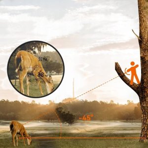 DALMIERZ LASEROWY MYŚLIWSKI LORNETKA LUNETA GOLFOWA POMIAR KĄTA 6xZOOM ETUI 2