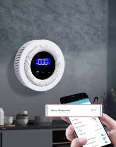 DETEKTOR CZUJNIK GAZÓW WYBUCHOWYCH ALARM DŹWIĘKOWY WIFI APP TUYA SMART LIFE 6