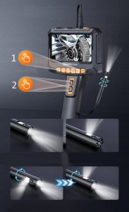 KAMERA INSPEKCYJNA ENDOSKOP Z OBROTOWĄ GŁOWICĄ 360 5 FHD IP 9LED 8.5mm 5m 6