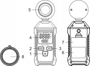 MIERNIK NATĘŻENIA ŚWIATŁA OŚWIETLENIA ŚWIATŁOMIERZ LUKSOMIERZ LUXOMETR LCD 9