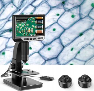 MIKROSKOP CYFROWY PROFESJONALNY 2000x 12MP 11LED EKRAN HD 7" 32GB MicroSD 5