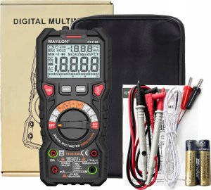 MULTIMETR RĘCZNY CYFROWY MIERNIK CIĄGŁOŚCI NAPIĘCIA RMS NCV WOLTOMIERZ LCD 11