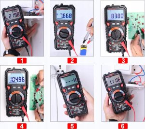 MULTIMETR RĘCZNY CYFROWY MIERNIK CIĄGŁOŚCI NAPIĘCIA RMS NCV WOLTOMIERZ LCD 12