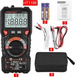 MULTIMETR RĘCZNY CYFROWY MIERNIK CIĄGŁOŚCI NAPIĘCIA RMS NCV WOLTOMIERZ LCD 13
