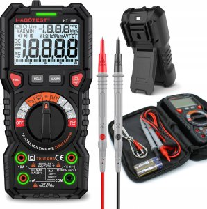 MULTIMETR RĘCZNY CYFROWY MIERNIK CIĄGŁOŚCI NAPIĘCIA RMS NCV WOLTOMIERZ LCD 15