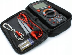 MULTIMETR RĘCZNY CYFROWY MIERNIK CIĄGŁOŚCI NAPIĘCIA RMS NCV WOLTOMIERZ LCD 10
