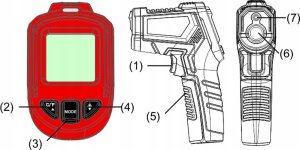 PIROMETR TERMOMETR LASEROWY BEZDOTYKOWY NA PODCZERWIEŃ EMISYJNOŚĆ -50 +950 7