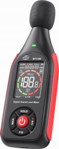SONOMETR DECYBELOMIERZ MIERNIK NATĘŻENIA DŹWIĘKU GŁOŚNOŚCI 30-130dB LCD PC 6