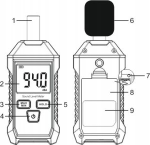 SONOMETR DECYBELOMIERZ MIERNIK NATĘŻENIA POZIOMU DŹWIĘKU, GŁOŚNOŚCI, HAŁASU 10
