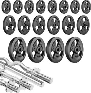 Zestaw gryfów wzmocnionych i obciążeń 113 kg - Marbo Sport 2