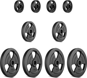 Marbo Sport Zestaw obciążeń żeliwnych kierownica 29 kg / 4 x 5 kg + 2 x 2,5 kg + 4 x 1 kg - 2