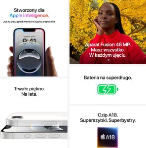 Smartfon Apple  iPhone 16e 5G 8/128GB Czarny  (MD1Q4) 7