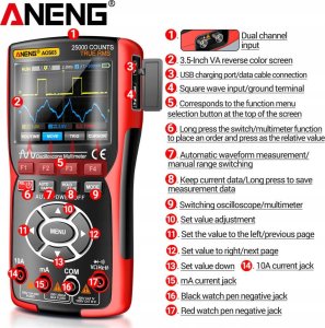 Miernik Multimetr cyfrowy ANENG AOS03 WER. PRO 2025! 3W1 Zoyi ZT-703S 3