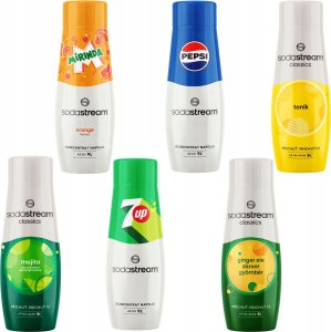 ZESTAW SYROPÓW SODASTREAM PEPSI, MIRINDA, 7UP, MOJITO, TONIC / TONIK, IMBIR 1