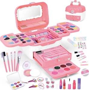 Kuferek zestaw kosmetyków do makijażu makeup dla dzieci cienie domowe spa prezent 1