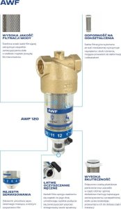 Afriso AWF120 filtr do wody pitnej 3/4 z płukaniem wstecznym 4212000 2