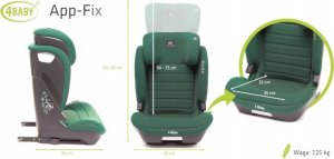 4 BABY Fotelik APP-FIX XXIV 100-150 cm Dark Green I-Size 17