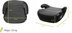 4 BABY Fotelik BOOST 125-150cm GREY I-SIZE 7