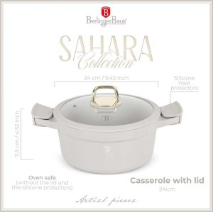 GARNEK TYTANOWY Z POKRYWĄ 24cm BERLINGER HAUS BH-7787 SAHARA 3