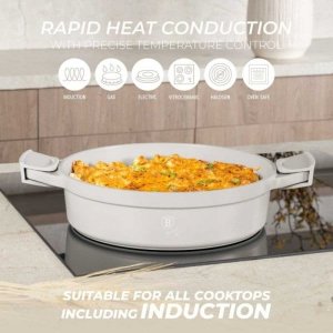 PŁASKI GARNEK TYTANOWY Z POKRYWĄ 28cm BERLINGER HAUS BH-7785 SAHARA 17