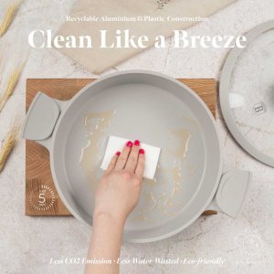 PŁASKI GARNEK TYTANOWY Z POKRYWĄ 28cm BERLINGER HAUS BH-7785 SAHARA 5