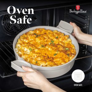 PŁASKI GARNEK TYTANOWY Z POKRYWĄ 28cm BERLINGER HAUS BH-7785 SAHARA 8