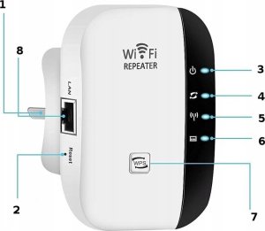 QIKtech Wzmacniacz sygnału Wi-Fi NAJMOCNIEJSZY PRO 300Mbps WPS 2.4GHz 2