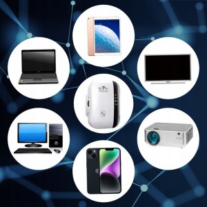 QIKtech Wzmacniacz sygnału Wi-Fi NAJMOCNIEJSZY PRO 300Mbps WPS 2.4GHz 8