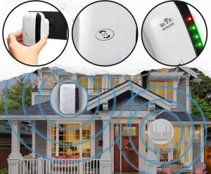 QIKtech Wzmacniacz sygnału Wi-Fi NAJMOCNIEJSZY PRO 300Mbps WPS 2.4GHz 10