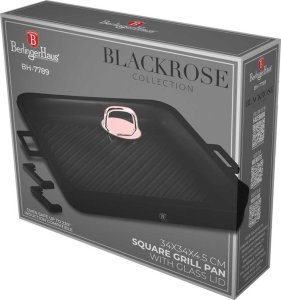 PATELNIA TYTANOWA Z POKRYWĄ 34x34cm BERLINGER HAUS BH-7789 BLACK ROSE 4