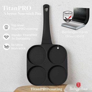 PATELNIA TYTANOWA 26cm DO HAMBURGERÓW JAJEK BERLINGER HAUS BH-7797 BLACK ROSE 4