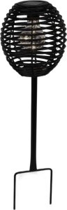 LAMPA SOLARNA KULA RATTAN CZARNY PROGARDEN 1