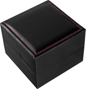 Pudełko na zegarek eko skóra czarno-czerwone PBES-1 1