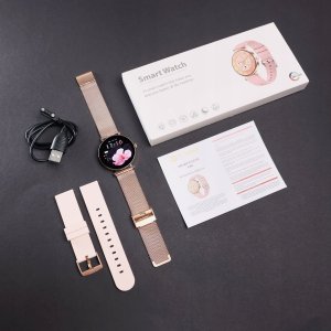 SMARTWATCH ZEGAREK DAMSKI ROZMOWY MENU PL CIŚNIENIE POWIADOMIENIA 2 paski 6