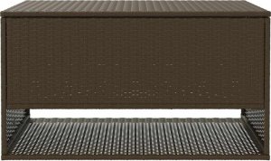 Skrzynia ogrodowa vidaXL Skrzynka na poduszki ogrodowe Brązowa 100x55x55,5 cm Polirattan 4