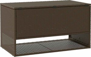 Skrzynia ogrodowa vidaXL Skrzynka na poduszki ogrodowe Brązowa 100x55x55,5 cm Polirattan 6