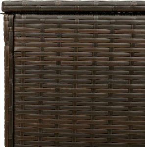 Skrzynia ogrodowa vidaXL Skrzynka na poduszki ogrodowe Brązowa 100x55x55,5 cm Polirattan 9