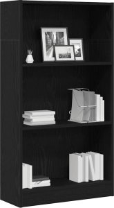 vidaXL Regał biblioteczny Czarny Dąb 60x24x109 cm Drewno klejone 4