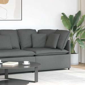 vidaXL Modułowy Narożnik Sofa z Poduszkami Ciemnoszary 100 cm 1